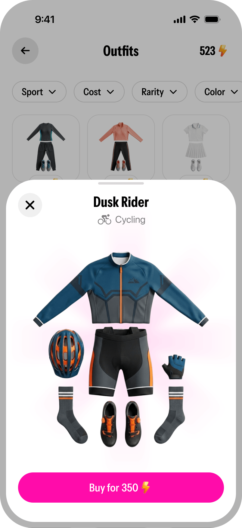 Twinsi unlock screen showing an outfit reward and purchase confirmation