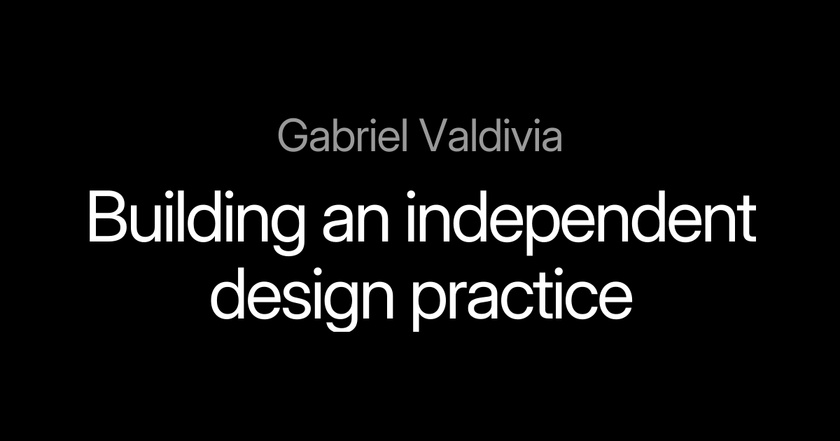 Building an Independent Design Practice